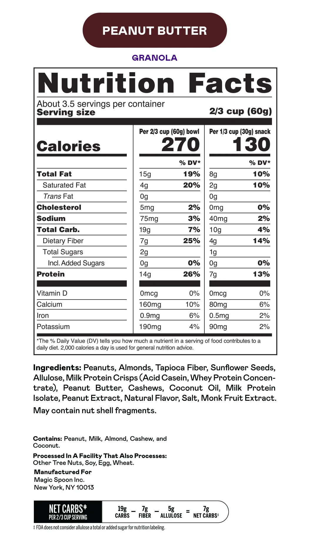 Peanut Butter - 4 Bags of Granola (FAIRE)