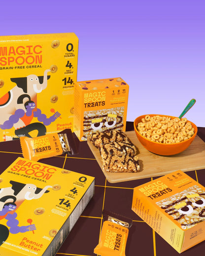THE NUTTY PACK -  8 cereal treats (2 boxes) + 2  boxes of cereal