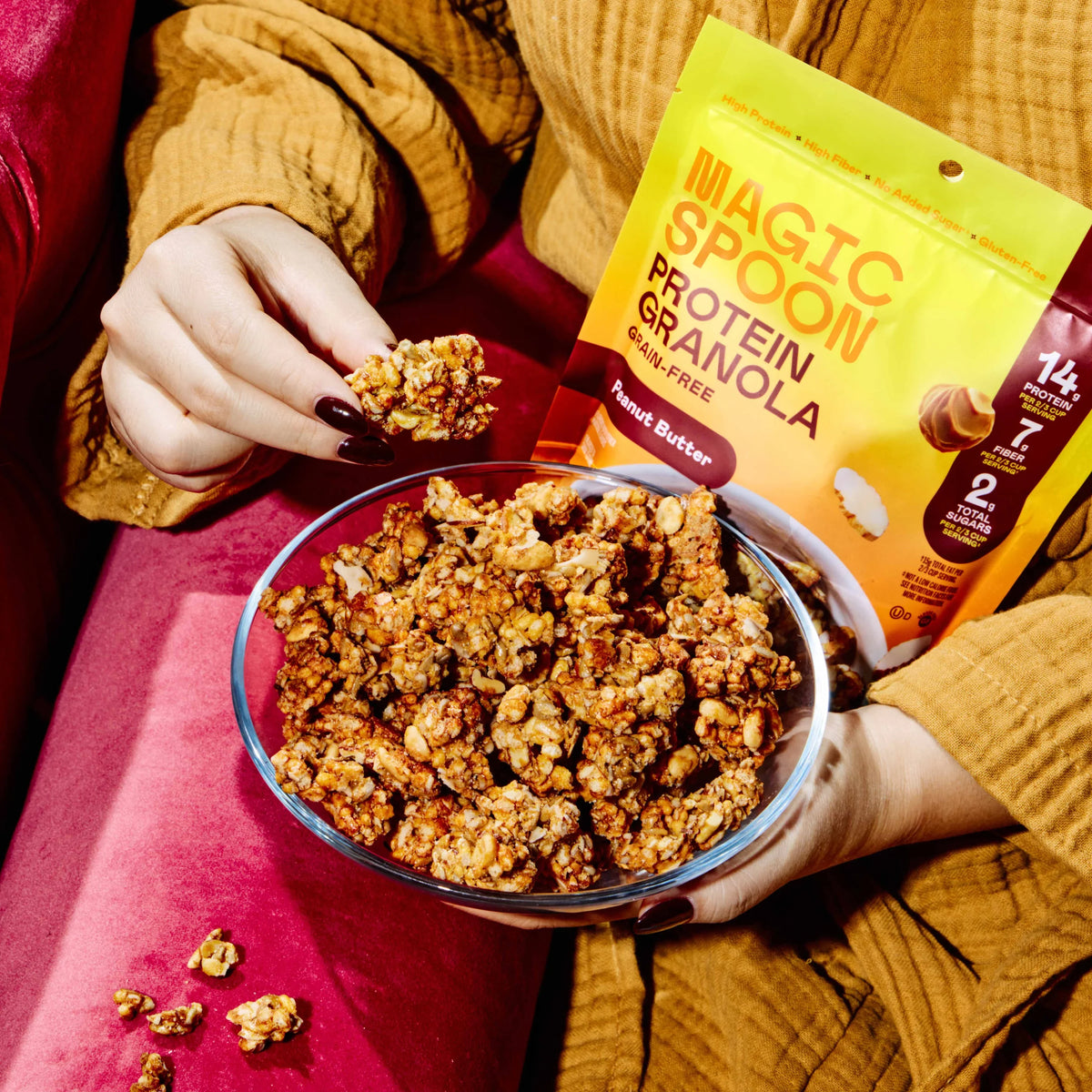 Magic Spoon Protein Granola Variety 3 Pack - Honey Almond, Dark Chocolate, Peanut Butter