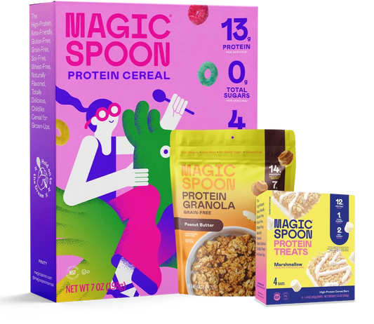 Magic Spoon Starter Pack -  1 box of cereal + 1 bag of granola + 4 cereal treats