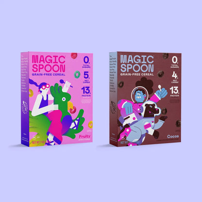 Fruity + Cocoa & Bowl and Spoon Set - 2 boxes, 1 bowl and spoon set
