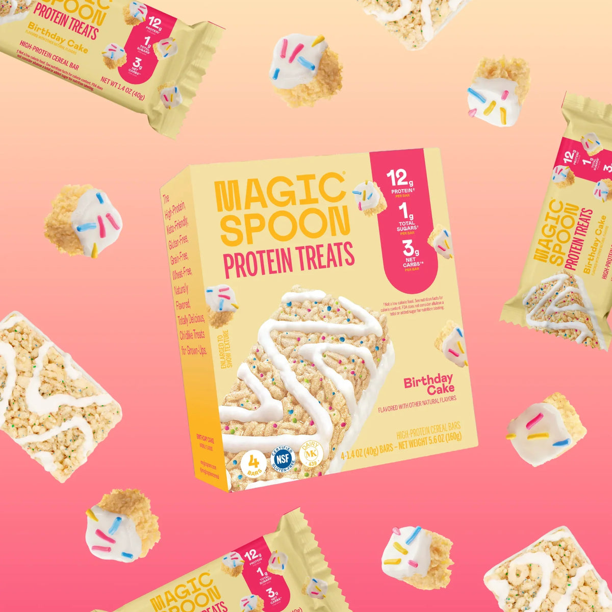 Birthday Cake - 16 Cereal Treats (4 Boxes)